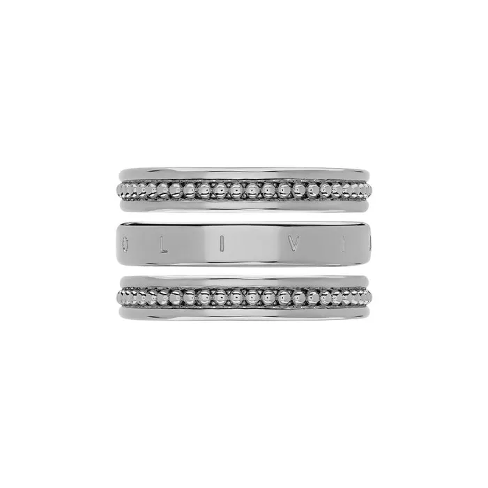 Rings Women Olivia Burton Ever Stacked Silver Tone Rings M