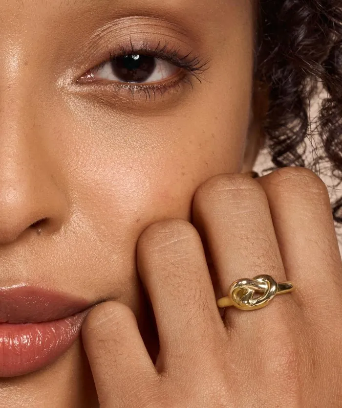 Rings Women Olivia Burton Lovers Knot Gold Plated Ring L