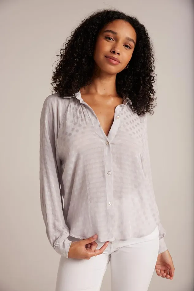 Round Hem Bishop Sleeve Shirt 8211 Silver Pearl Women Bella Dahl Button Down