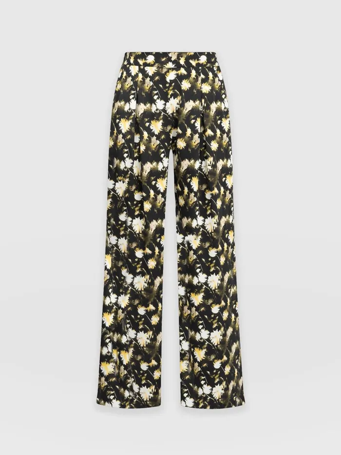 Rowan Wide Leg Pant 8211 Black Daisy Floral Black Daisy Floral Women Saint And Sofia Pants