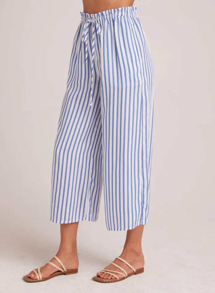Ruffle Waist Wide Leg Crop 8211 Bahia Breeze Stripe Women Bella Dahl Pants Ruffle Waist Wide Leg Crop 8211 Bahia Breeze Stripe Women Bella Dahl Pants