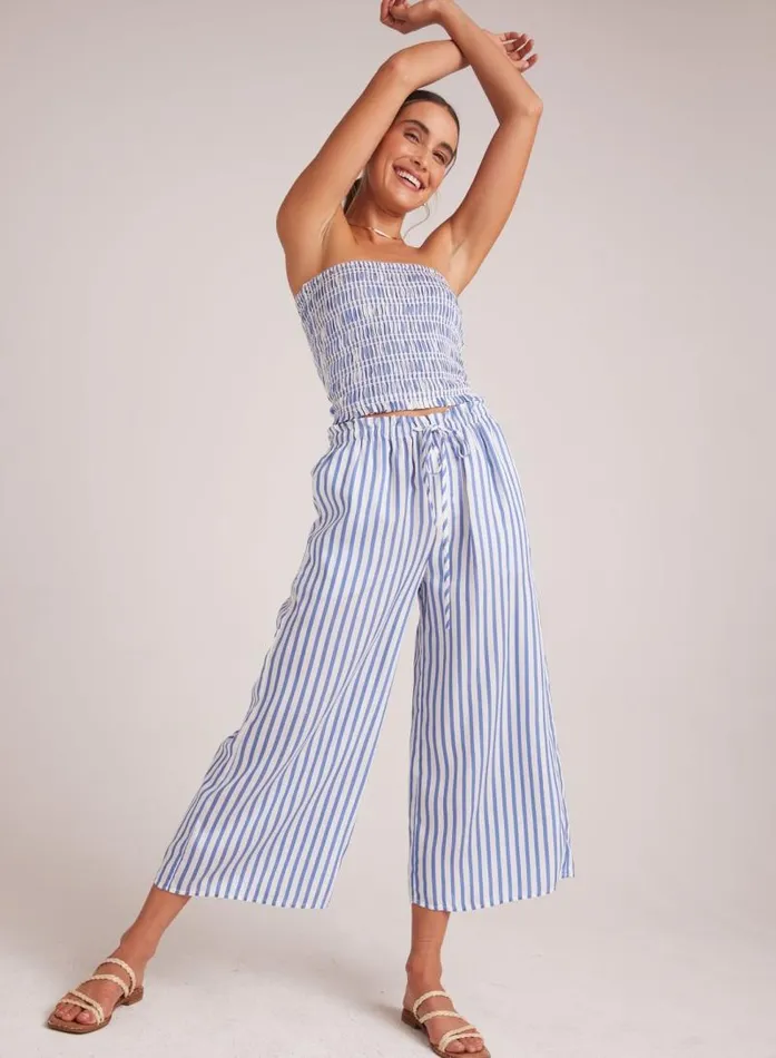 Ruffle Waist Wide Leg Crop 8211 Bahia Breeze Stripe Women Bella Dahl Pants Ruffle Waist Wide Leg Crop 8211 Bahia Breeze Stripe Women Bella Dahl Pants