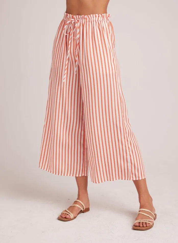 Ruffle Waist Wide Leg Crop 8211 Sunset Blaze Stripe Women Bella Dahl Pants