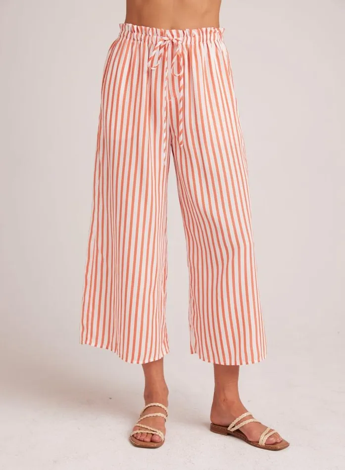 Ruffle Waist Wide Leg Crop 8211 Sunset Blaze Stripe Women Bella Dahl Pants Ruffle Waist Wide Leg Crop 8211 Sunset Blaze Stripe Women Bella Dahl Pants