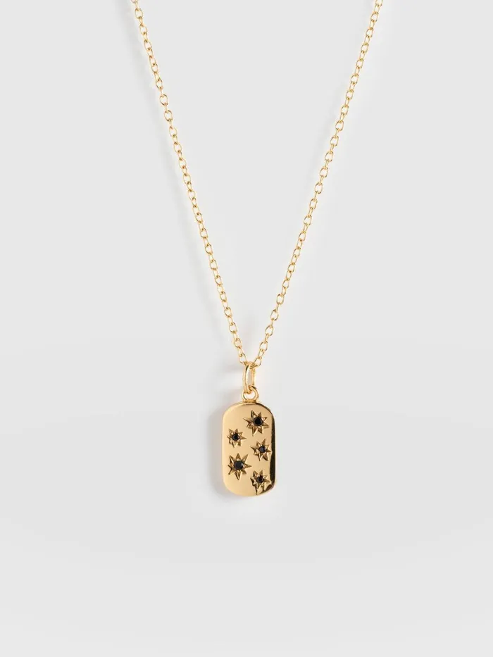 Scatter Star Charm Necklace 8211 GoldBlack Goldblack Women Saint And Sofia Necklaces Scatter Star Charm Necklace 8211 GoldBlack Goldblack Women Saint And Sofia Necklaces