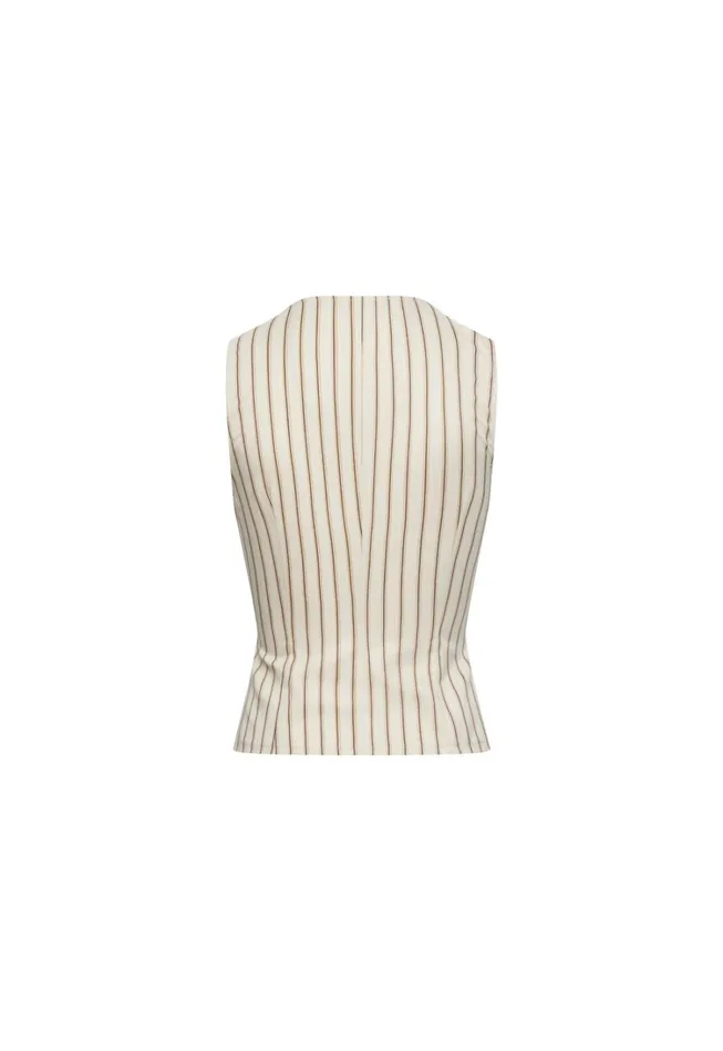 Sets and Coords Women Lioness Fashion BEBE TOP Cream Stripe Sets and Coords Women Lioness Fashion BEBE TOP Cream Stripe