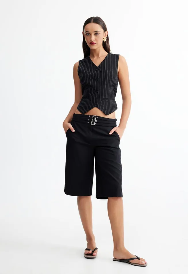 Sets and Coords Women Lioness Fashion HEIRESS VEST Onyx Pinstripe
