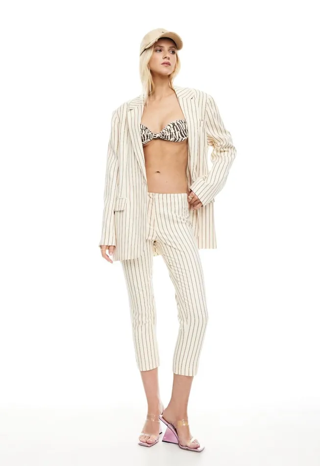 Sets and Coords Women Lioness Fashion LES DEUX BLAZER Cream Stripe Sets and Coords Women Lioness Fashion LES DEUX BLAZER Cream Stripe