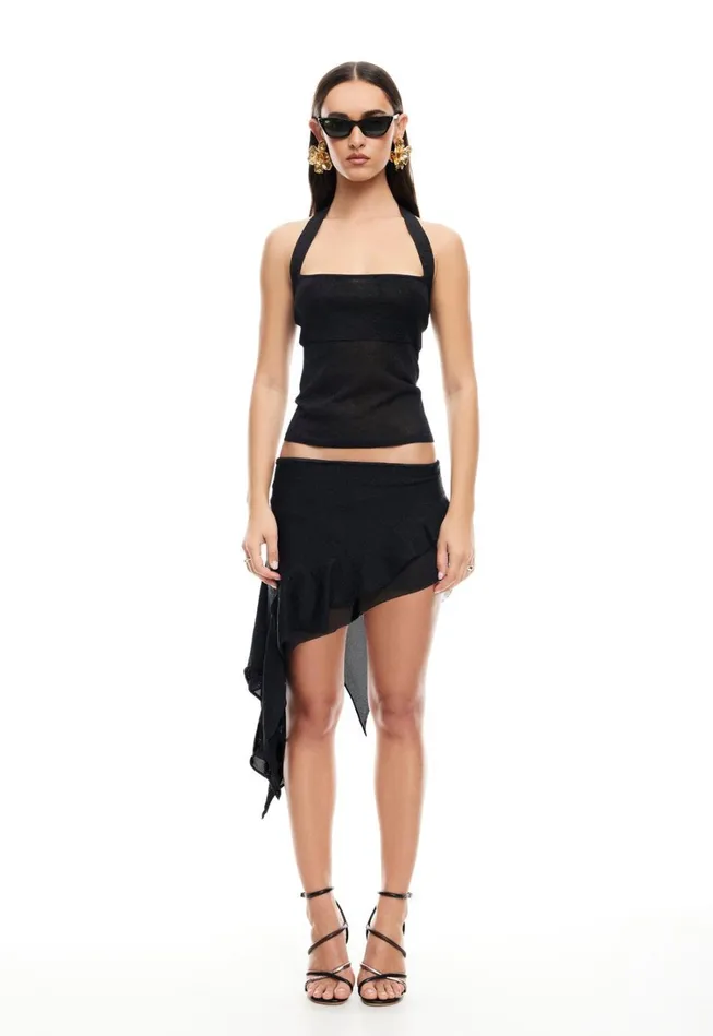 Sets and Coords Women Lioness Fashion PALISADES HALTER TOP Onyx Sets and Coords Women Lioness Fashion PALISADES HALTER TOP Onyx