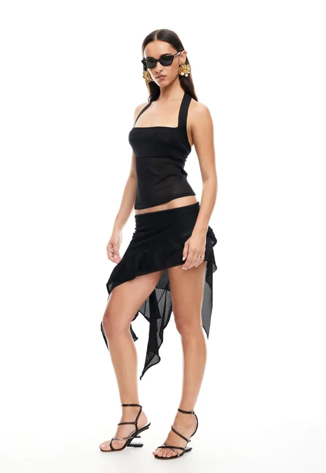 Sets and Coords Women Lioness Fashion PALISADES HALTER TOP Onyx Sets and Coords Women Lioness Fashion PALISADES HALTER TOP Onyx