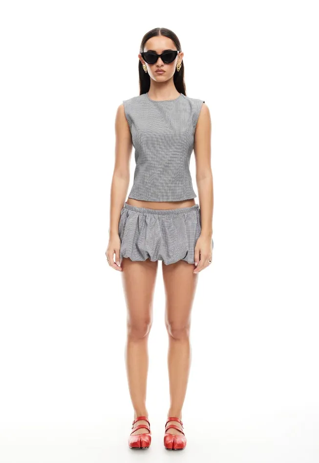 Sets and Coords Women Lioness Fashion UN TUTU MINI SKORT Onyx Gingham