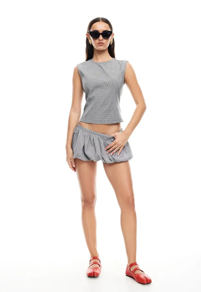 Sets and Coords Women Lioness Fashion UN TUTU MINI SKORT Onyx Gingham