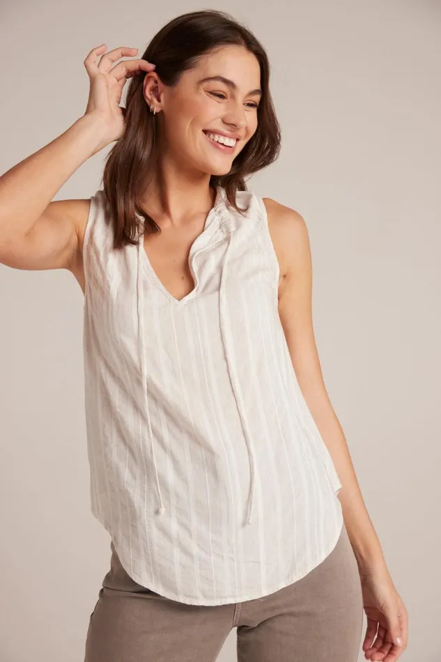 Shirred Neck Sleeveless Pullover 8211 White Sand Stripe Women Bella Dahl Sleeveless Shirred Neck Sleeveless Pullover 8211 White Sand Stripe Women Bella Dahl Sleeveless