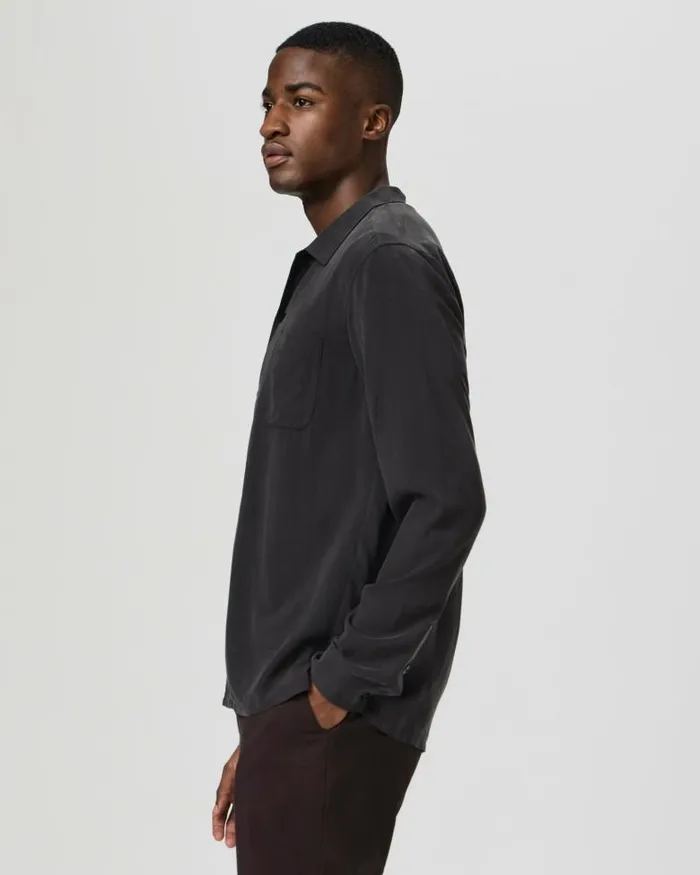 Shirts Men PAIGE Icon Capsule Carnaby Button Up 8211 Bristol Black Silk