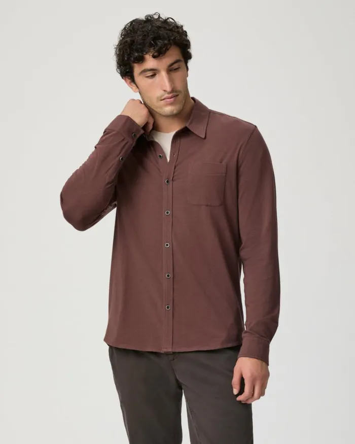 Shirts Men PAIGE Stockton Button Up 8211 Midnight Bordeaux