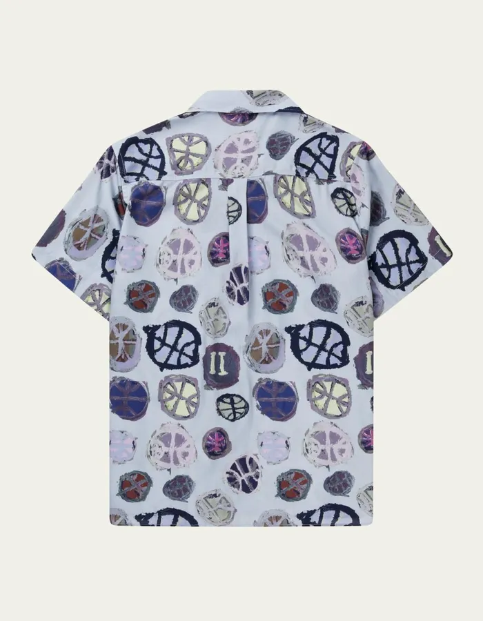 ShirtsOvershirts Men Les Deux Artist AOP SS Shirt 8211 Summer SkyMulticolor AOP