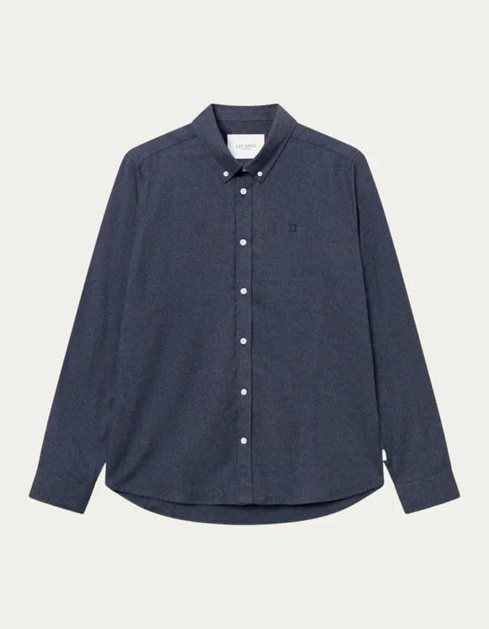 ShirtsOvershirts Men Les Deux Desert Shirt 8211 Dark Navy Melange