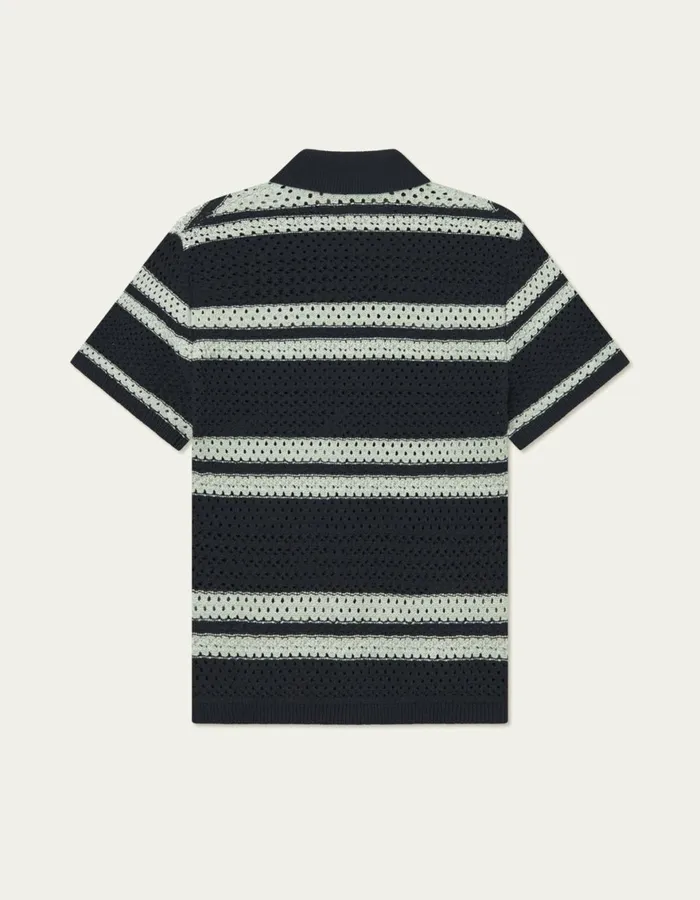 ShirtsOvershirts Men Les Deux Gianni SS Knit Shirt 8211 Dark Navy