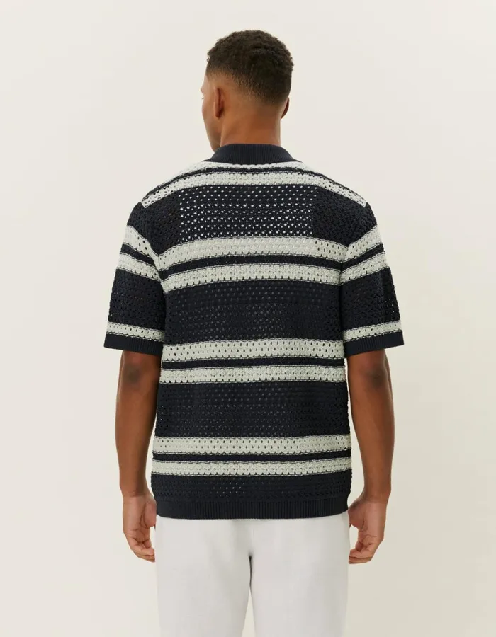 ShirtsOvershirts Men Les Deux Gianni SS Knit Shirt 8211 Dark Navy