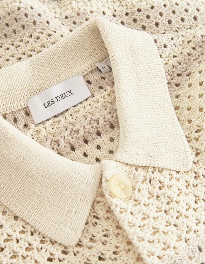 ShirtsOvershirts Men Les Deux Gianni SS Knit Shirt 8211 Ivory
