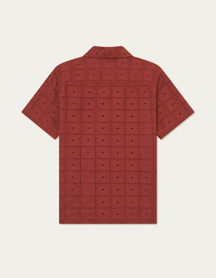 ShirtsOvershirts Men Les Deux Hector Anglaise SS Shirt 8211 Fired Brick