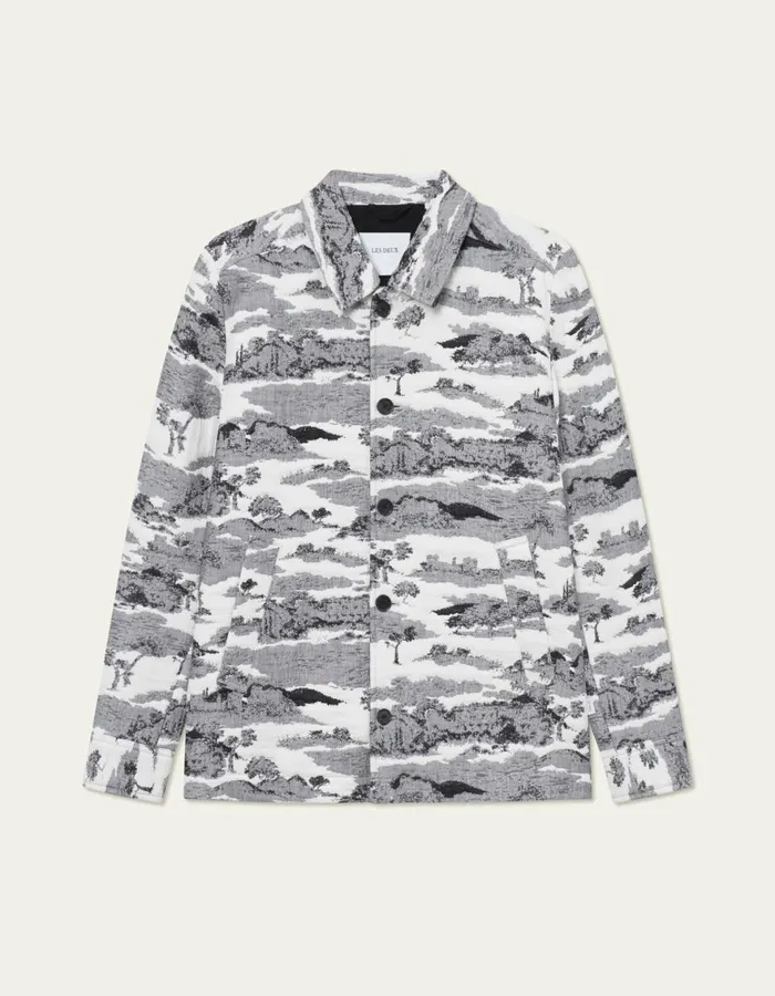 ShirtsOvershirts Men Les Deux Jaiden Ruins Jaqcuard Overshirt 8211 WhiteBlack ShirtsOvershirts Men Les Deux Jaiden Ruins Jaqcuard Overshirt 8211 WhiteBlack