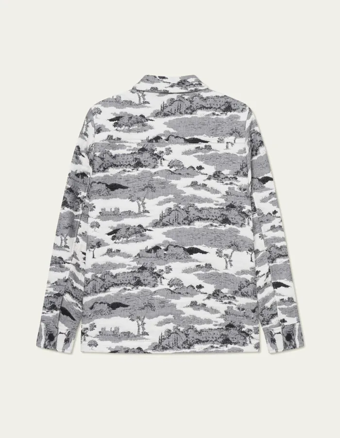 ShirtsOvershirts Men Les Deux Jaiden Ruins Jaqcuard Overshirt 8211 WhiteBlack