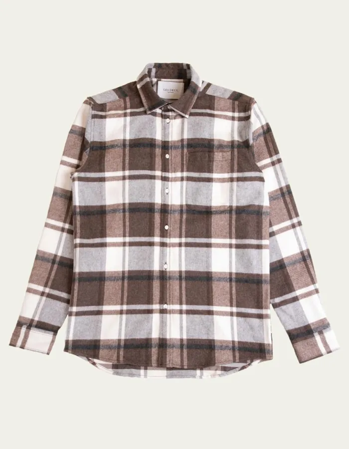 ShirtsOvershirts Men Les Deux Jeremy Flannel Shirt 8211 Dusty TeakIvory