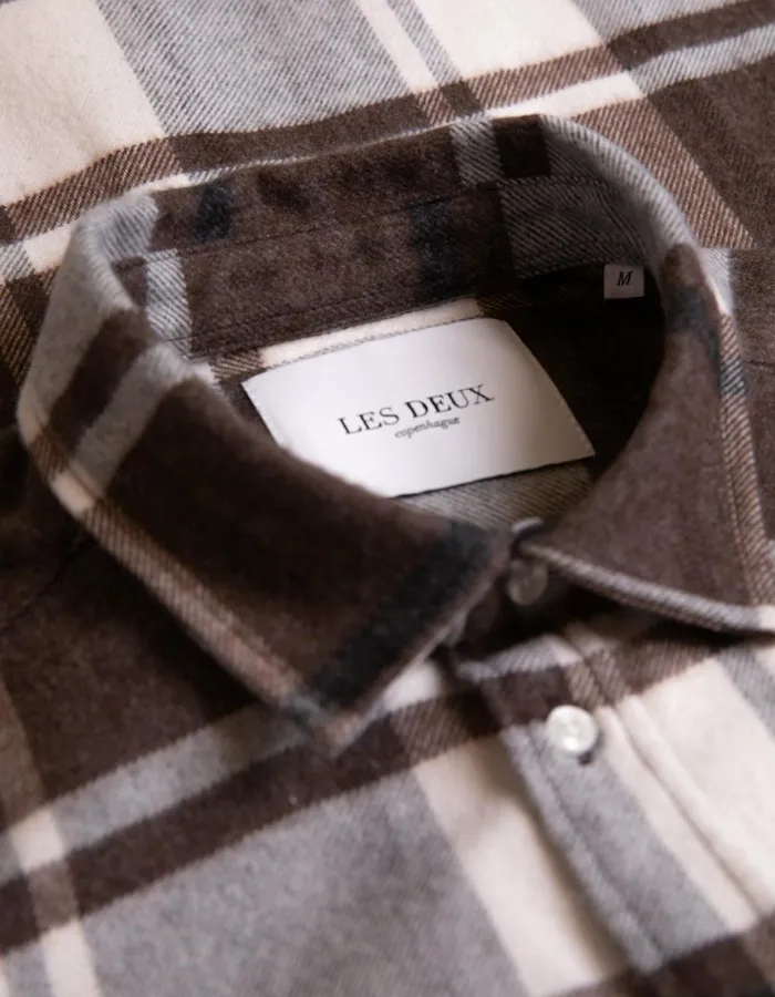 ShirtsOvershirts Men Les Deux Jeremy Flannel Shirt 8211 Dusty TeakIvory