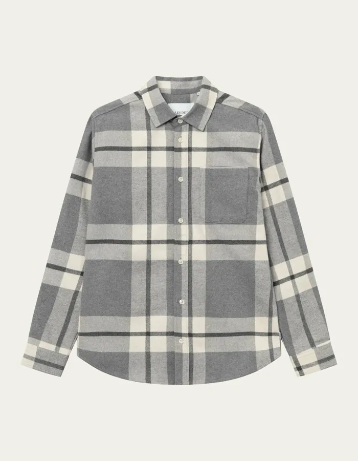 ShirtsOvershirts Men Les Deux Jeremy Flannel Shirt 8211 Snow MelangeLight Grey Melange ShirtsOvershirts Men Les Deux Jeremy Flannel Shirt 8211 Snow MelangeLight Grey Melange