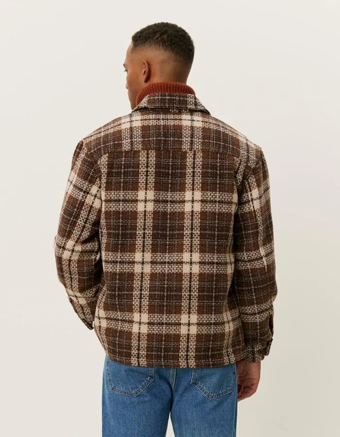 ShirtsOvershirts Men Les Deux Jonathan Check Overshirt 8211 Coffee BrownDark Sand
