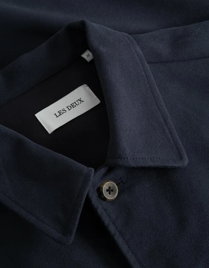 ShirtsOvershirts Men Les Deux Journey Peached Overshirt 8211 Dark Navy