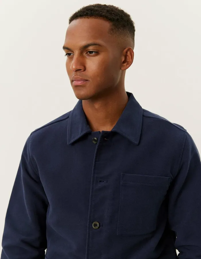 ShirtsOvershirts Men Les Deux Journey Peached Overshirt 8211 Dark Navy