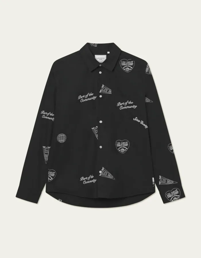 ShirtsOvershirts Men Les Deux Kalen AOE Shirt 8211 BlackIvory