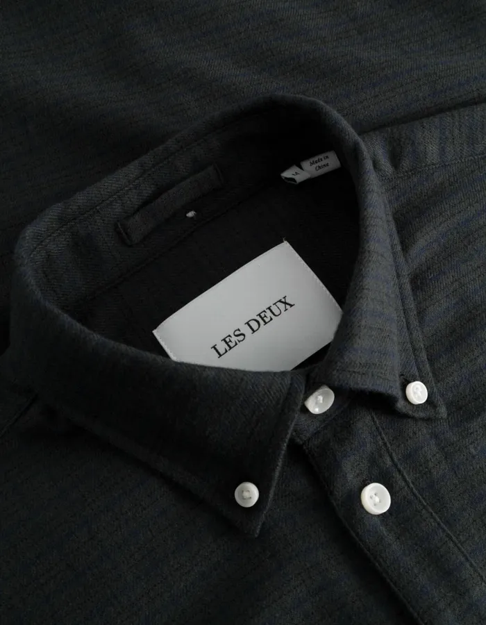 ShirtsOvershirts Men Les Deux Kent Check Shirt 20 8211 RosinDark Navy