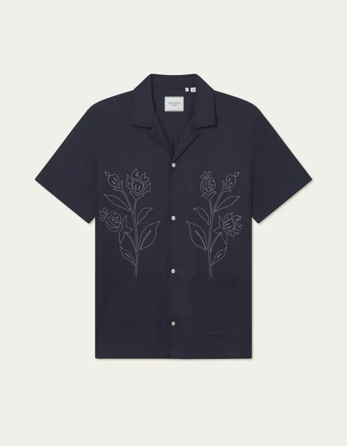 ShirtsOvershirts Men Les Deux Kingsley AOE SS Shirt 8211 Dark Navy