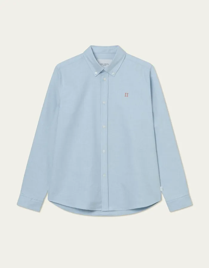 ShirtsOvershirts Men Les Deux Konrad Contrast Oxford Shirt 8211 Light Blue