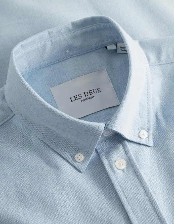 ShirtsOvershirts Men Les Deux Konrad Contrast Oxford Shirt 8211 Light Blue