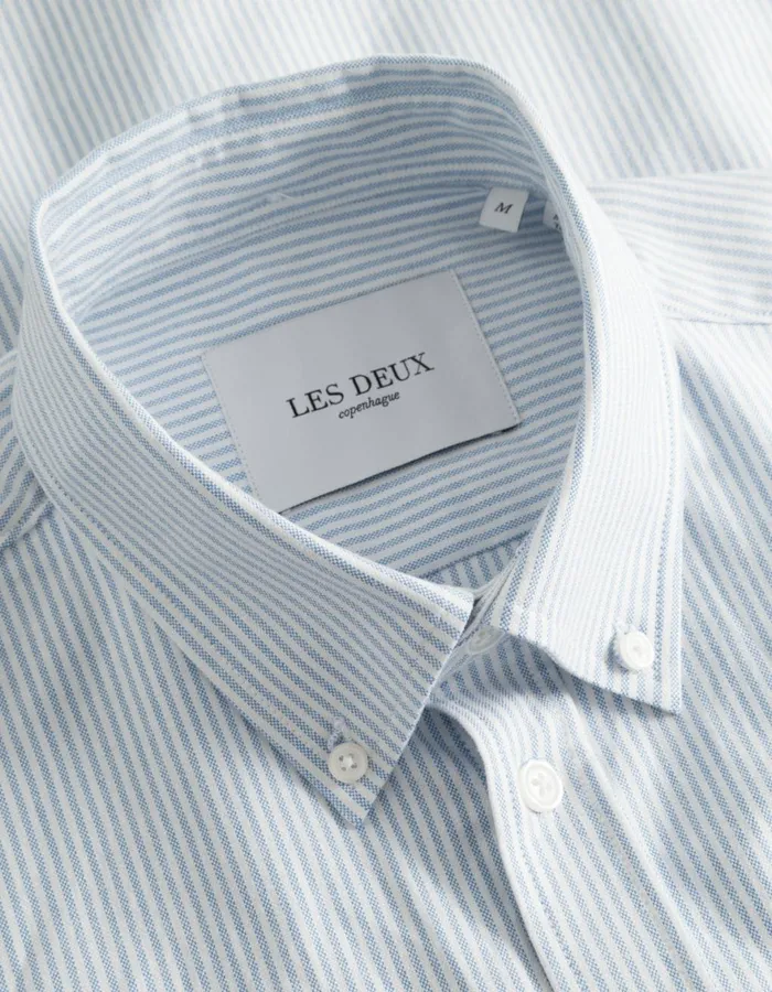 ShirtsOvershirts Men Les Deux Konrad Contrast Oxford Shirt 8211 Light BlueWhite