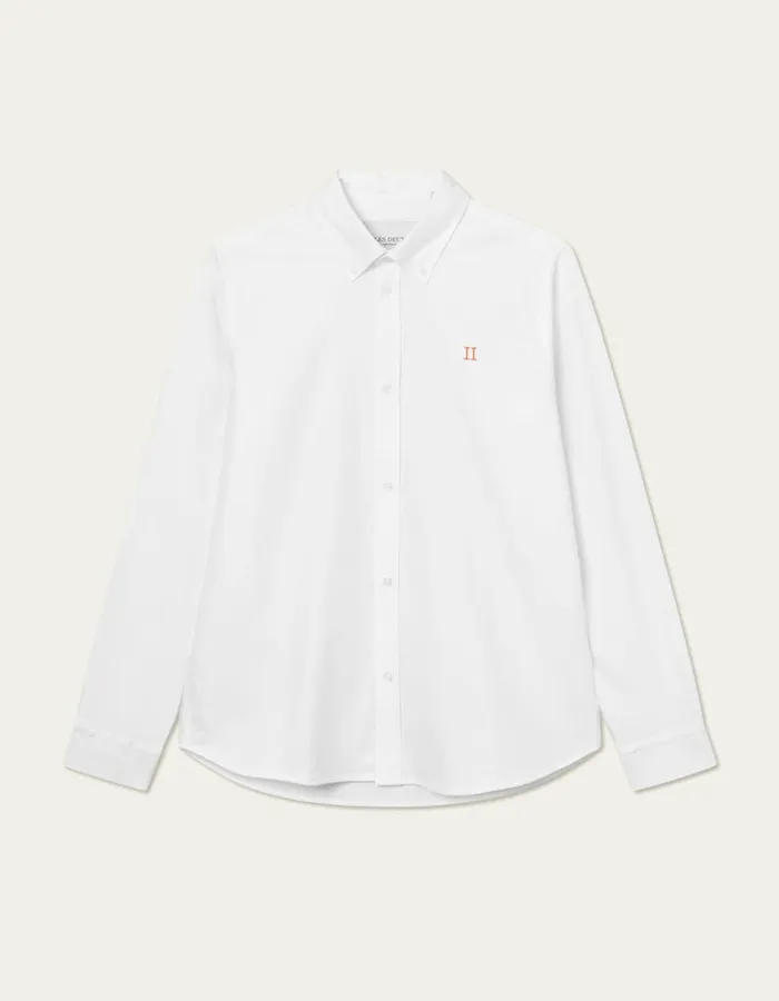 ShirtsOvershirts Men Les Deux Konrad Contrast Oxford Shirt 8211 WhiteWhite
