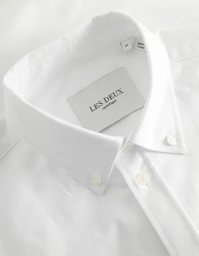ShirtsOvershirts Men Les Deux Konrad Contrast Oxford Shirt 8211 WhiteWhite