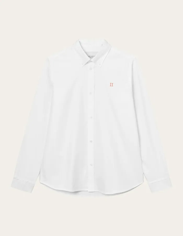 ShirtsOvershirts Men Les Deux Konrad Contrast Oxford Shirt 8211 WhiteWhite