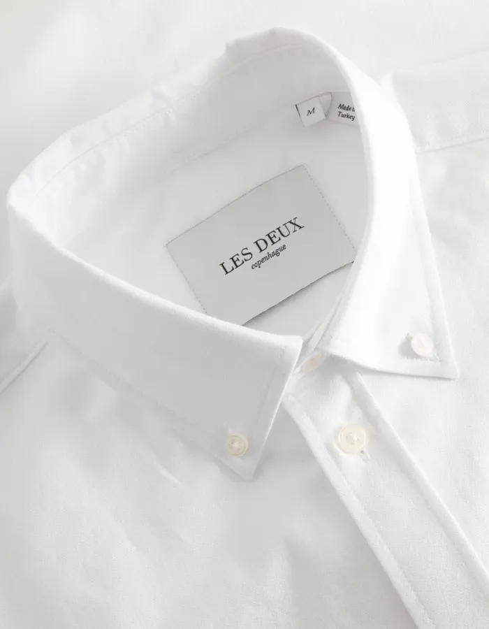 ShirtsOvershirts Men Les Deux Konrad Contrast Oxford Shirt 8211 WhiteWhite