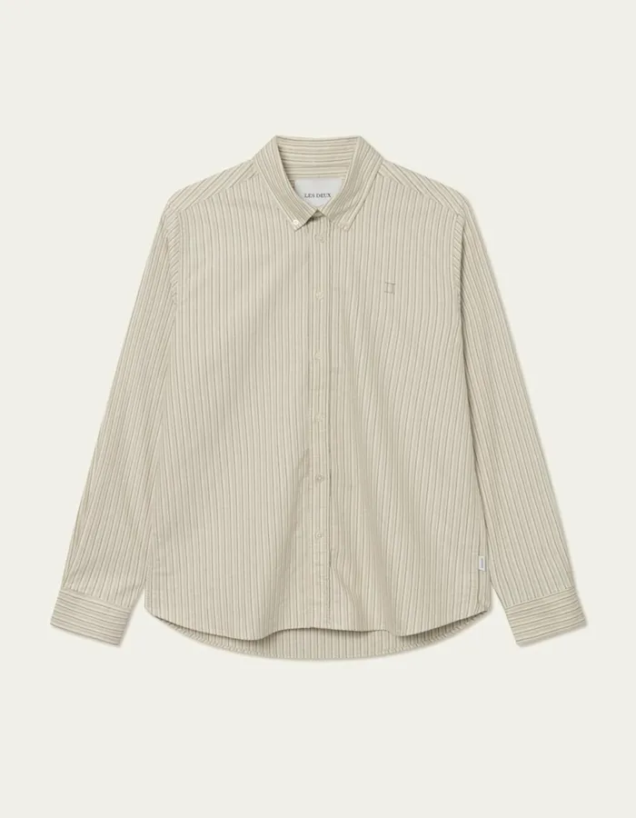 ShirtsOvershirts Men Les Deux Konrad Stripe Oxford Shirt 8211 Light IvoryLight Desert Sand ShirtsOvershirts Men Les Deux Konrad Stripe Oxford Shirt 8211 Light IvoryLight Desert Sand