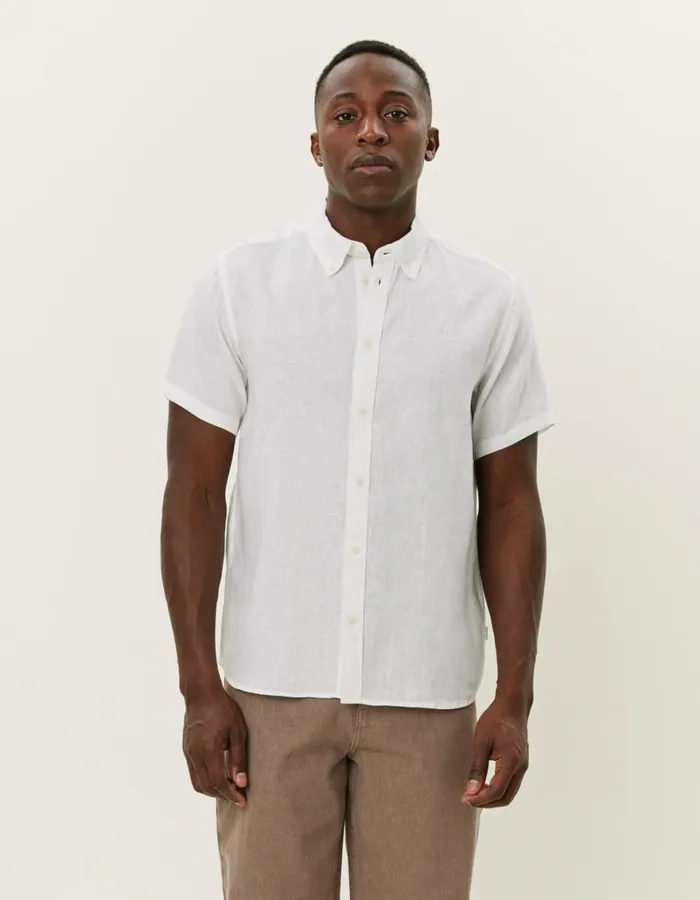 ShirtsOvershirts Men Les Deux Kris Linen SS Shirt 8211 WhiteWhite