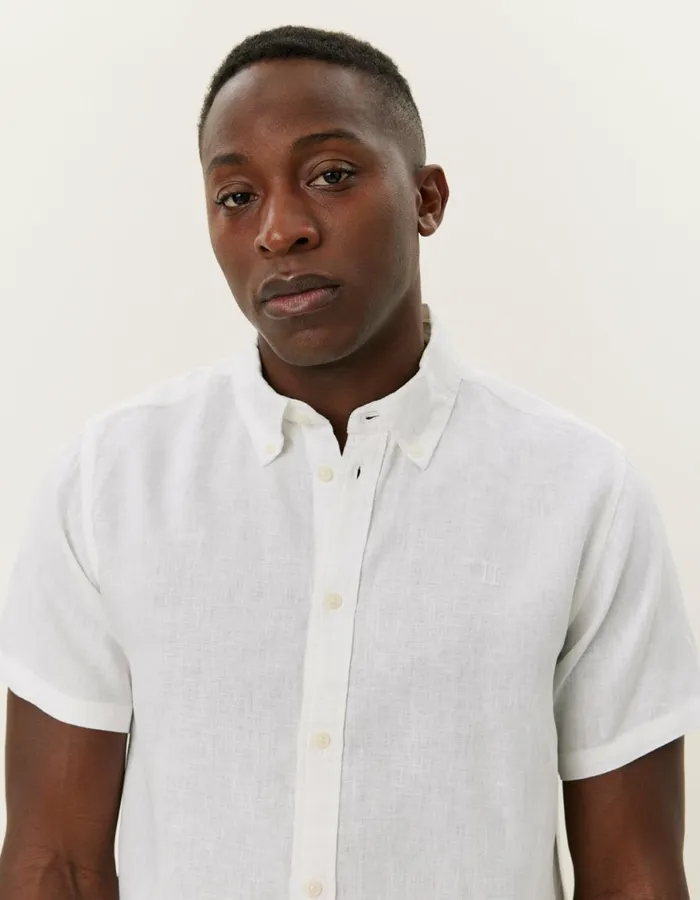 ShirtsOvershirts Men Les Deux Kris Linen SS Shirt 8211 WhiteWhite