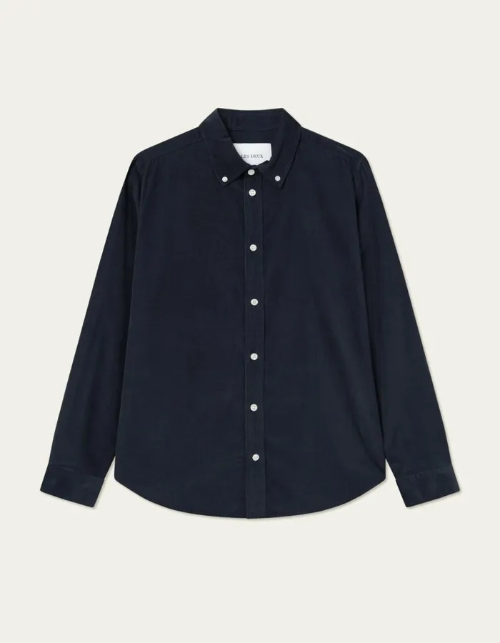 ShirtsOvershirts Men Les Deux Kristian Corduroy Shirt 8211 Dark Navy
