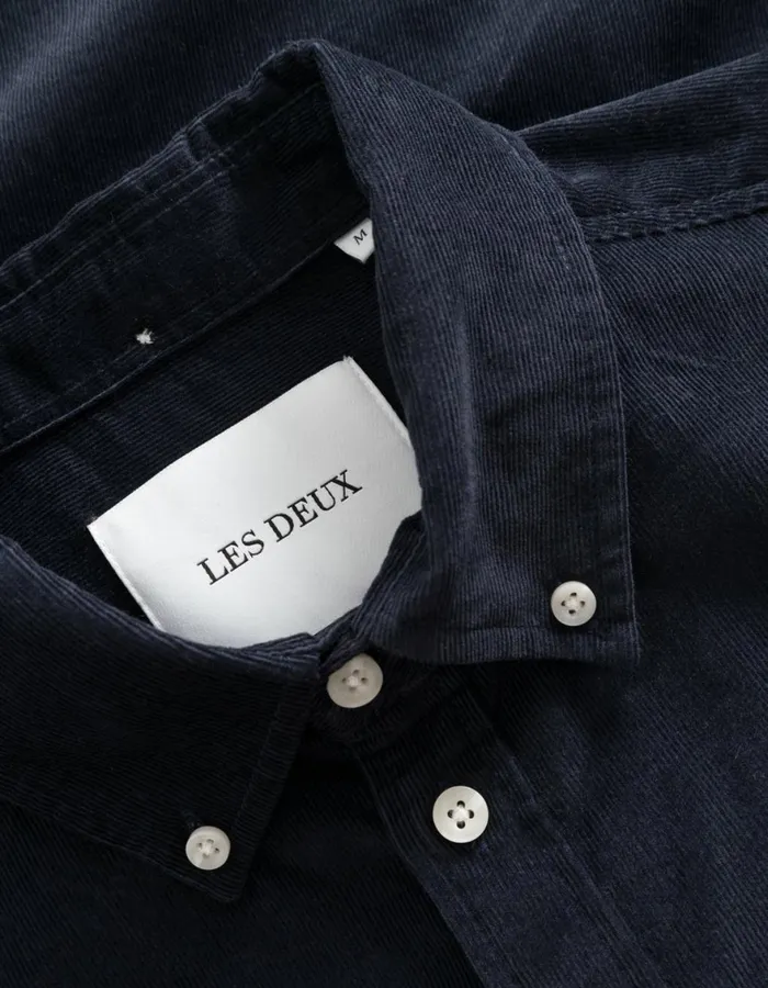 ShirtsOvershirts Men Les Deux Kristian Corduroy Shirt 8211 Dark Navy