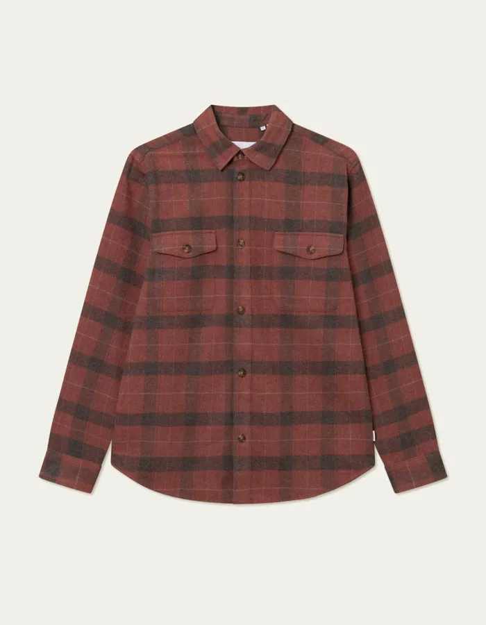 ShirtsOvershirts Men Les Deux Lennon Flannel Check Overshirt 8211 Coffee BrownFired Brick ShirtsOvershirts Men Les Deux Lennon Flannel Check Overshirt 8211 Coffee BrownFired Brick