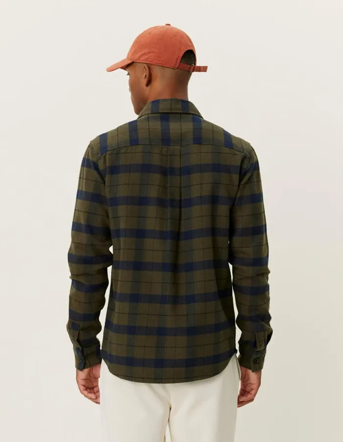 ShirtsOvershirts Men Les Deux Lennon Flannel Check Overshirt 8211 RosinDark Navy